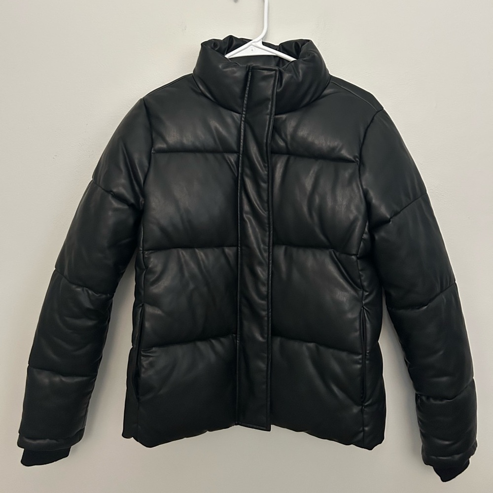 MARC NEW YORK FAUX LEATHER PUFFER JACKET